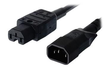 PremiumCord Kábel sieťový predlžovací, IEC320 C14 - C15, 2 m Kábel, napájací, 230 V, do 10 A, IEC-320-C14 na IEC-320-C15, 2 m, čierny