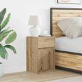 vidaXL LED nočný stolík dub artisan 38 x 34 x 61 cm Kompozitné drevo