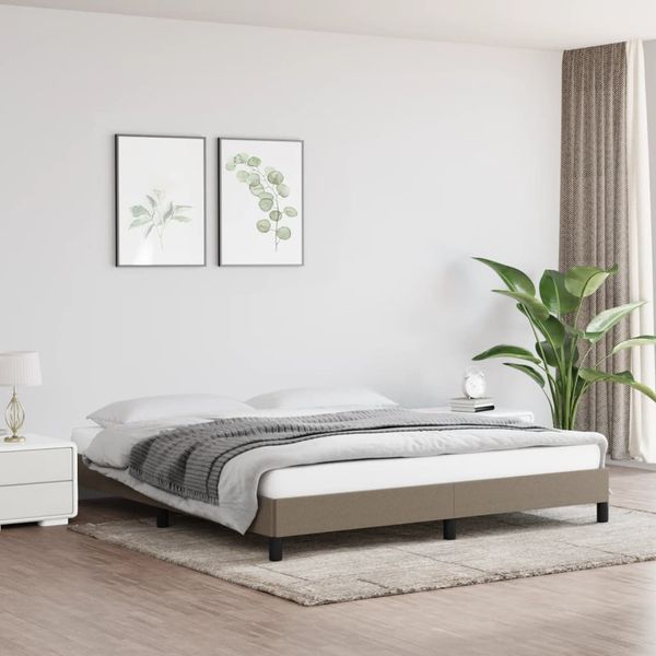 vidaXL Posteľ bez matraca sivohnedá 180x200 cm látka