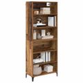 vidaXL Highboard Staré drevo 69,5 x 34 x 180 cm Kompozitné drevo