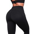 Dámske bežecké legíny Pulse Black - GymBeam, veľkosť M, veľkosť oblečenia M