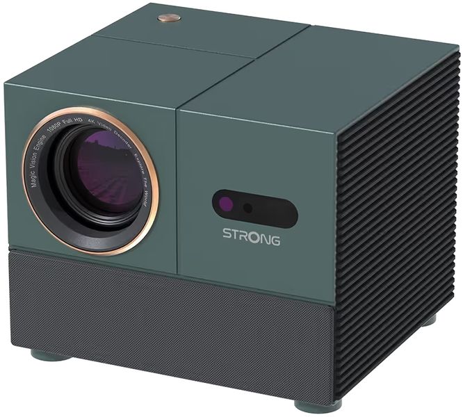 STRONG projektor MIRA 1/ LCD/ FHD (1920x1080)/ 300 ANSI lm/ USB 2.0/ HDMI/ BT/ Wi-Fi/ Repro/ Android 11/ šedo-zelený