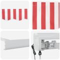 vidaXL Sklopná markíza Červená a Biela 350 x 250 x 165 cm Textil a kov