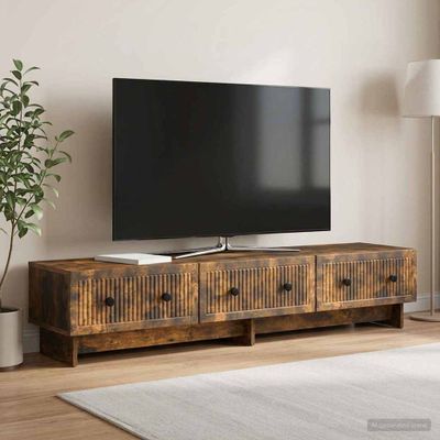 vidaXL TV skrinka 147 x 34,5 x 30 cm Dymový dub Kompozitné drevo