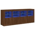 vidaXL Komoda s LED svetlami hnedý dub 163x37x67 cm