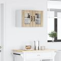 vidaXL Nástenný sklenený kabinet LUCCA Dub sonoma 60 x 31 x 40 cm