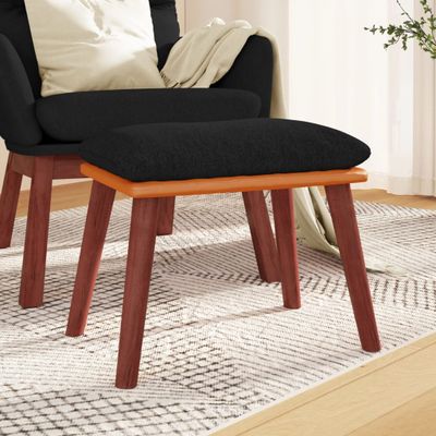 vidaXL Podnožka čierna 45x29,5x35 cm látka a umelá koža