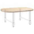 vidaXL Nohy na konferenčný stolík, biele, 2 ks, 70 x (42-43) cm, oceľové