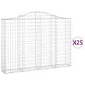 vidaXL Oblúkové gabionové koše 25 ks 200x30x140/160 cm pozink. železo