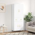 vidaXL Vysoká skrinka biela 69,5x34x180 cm spracované drevo