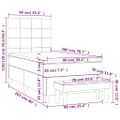 vidaXL Posteľný rám boxspring s matracom tmavosivý 90x200 cm zamat