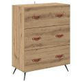 vidaXL Highboard Remeselný dub 69,5 x 34 x 180 cm Kompozitné drevo