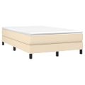 vidaXL Posteľný rám s boxspringom krémová 120x200 cm látka