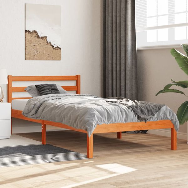 vidaXL Posteľ bez matraca voskovo hnedá 90x190cm masívna borovica
