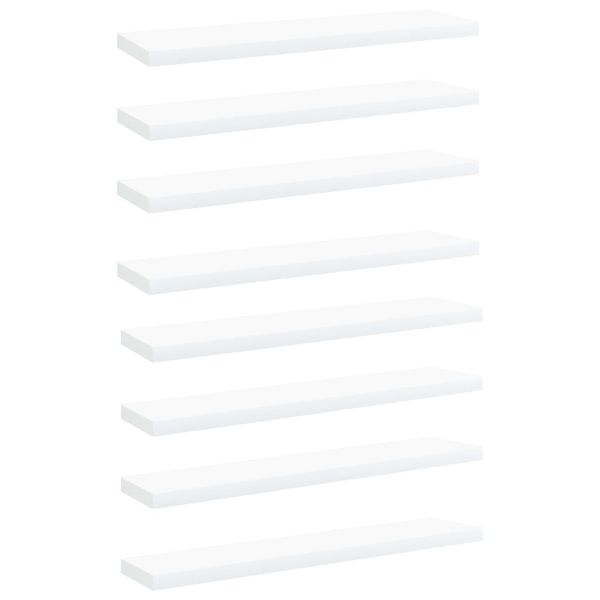 vidaXL Prídavné police 8 ks, biele 40x10x1,5 cm, kompozitné drevo