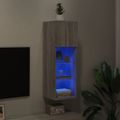 vidaXL TV skrinka s LED svetlami sivá sonoma 30,5x30x90 cm