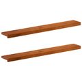 vidaXL Parapety 2 ks Hnedá 120 x 20 x 2 cm Masívne dubové drevo