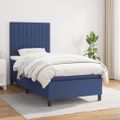 vidaXL Posteľný rám boxsping s matracom modrý 80x200 cm látka