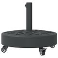 vidaXL Podstavec pod slnečník s kolesami pre Ø38/48 mm tyče 27 kg kruh