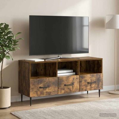 vidaXL TV skrinka Dymový dub 102 x 34,5 x 50 cm Kompozitné drevo