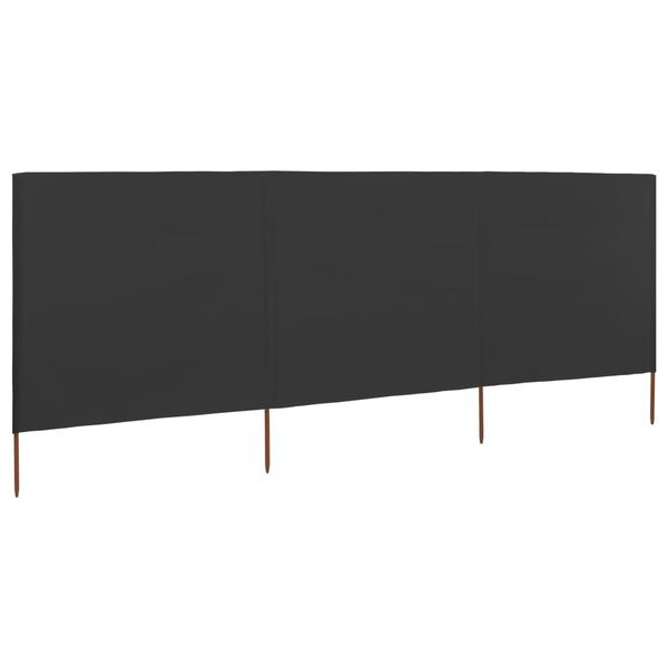 vidaXL 3-panelová zábrana proti vetru antracitová 400x120 cm látková