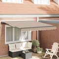 vidaXL Rám markízy Béžová 350 x 250 cm Polyester s PU povrchom