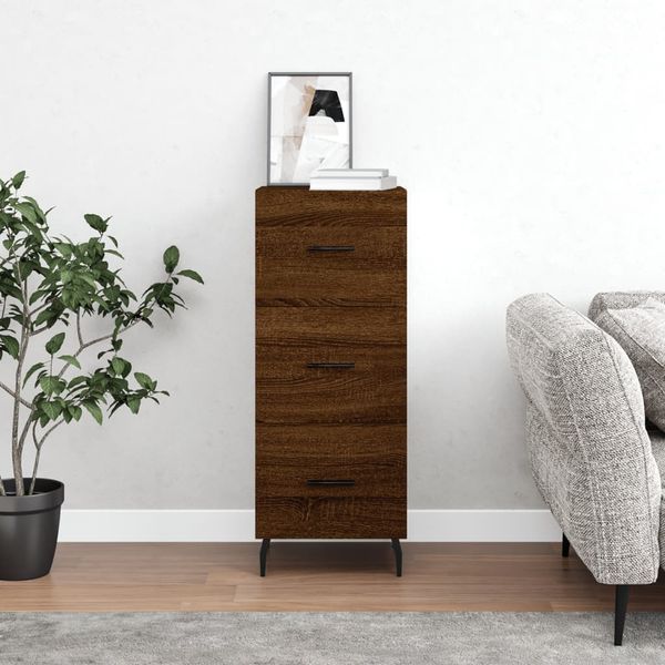 vidaXL Komoda hnedý dub 34,5x34x90 cm spracované drevo