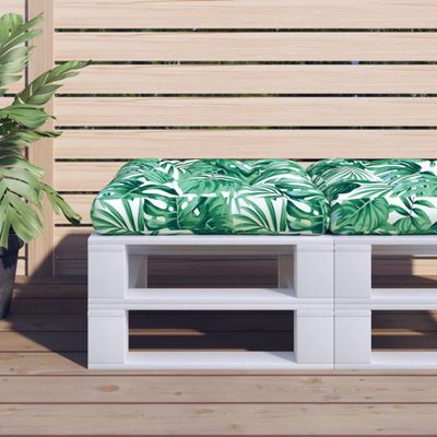 vidaXL Poduška na paletovú pohovku vzor listov 50x50x12 cm látka