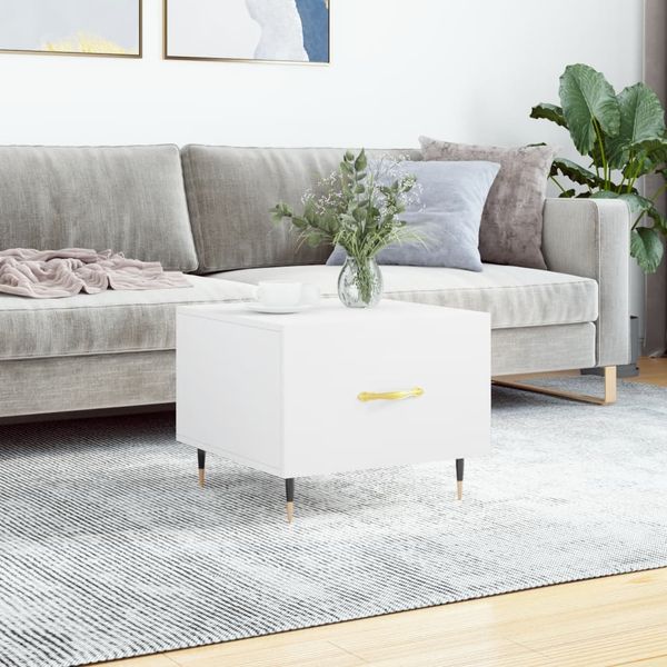 vidaXL Konferenčný stolík biely 50x50x40 cm kompozitné drevo