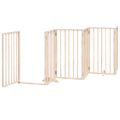 vidaXL Brána pre psa s dverami skladacia 9 panely 450cm topoľové drevo