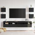 vidaXL Nástenné TV skrinky 4 ks čierne 30,5x30x30 cm