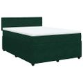 vidaXL Posteľný rám boxsping s matracom tmavozelený 140x190 cm zamat