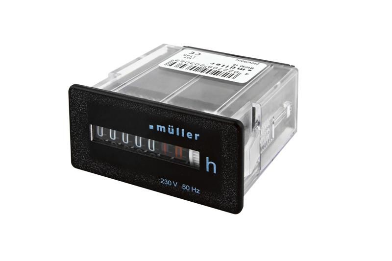 Počítadlo provoz. hodin PALADIN BW 30.18, 230V, 50Hz, černé, do PANELU, bez rám., 53x28mm