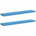vidaXL Plávajúce nástenné police 2 ks modré 120x23,5x3,8 cm MDF