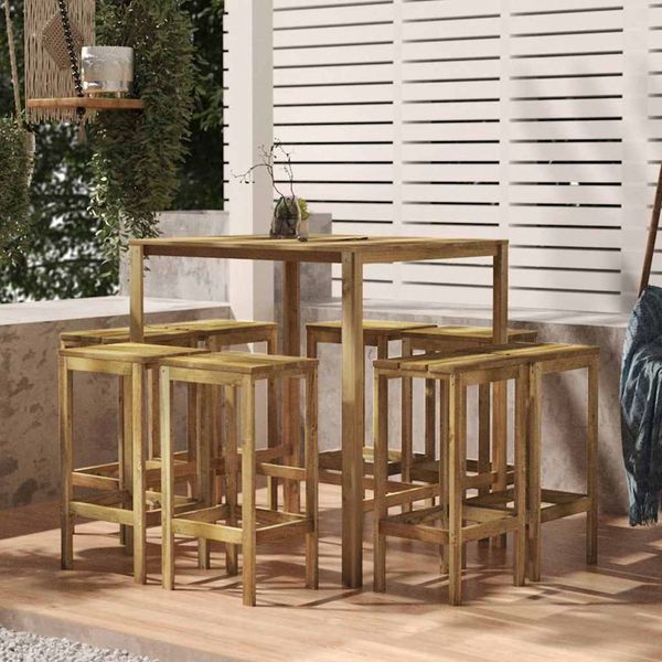 vidaXL Barový stôl 110x100x110 cm impregnované borovicové drevo