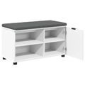 vidaXL Predsieňová lavica s vankúšom s poličkou Biely 80 x 38 x 46 cm