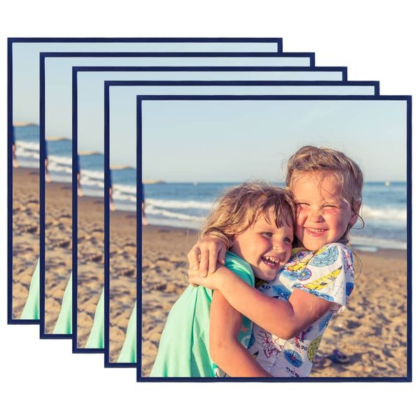 vidaXL Fotorámiky na stenu alebo stôl 5 ks modré 50x50 cm MDF