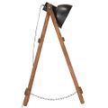 vidaXL Stojanová lampa čierna masívne mangovníkové drevo E27
