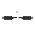 Nabíjací a dátový kábel 2.0 USB-C / USB-C, 1 m, čierny