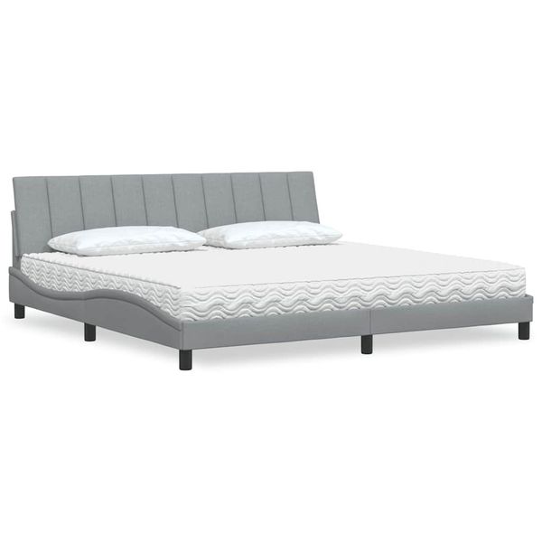 vidaXL Posteľ s matracom Hanko bledosivá 200x200 cm látka