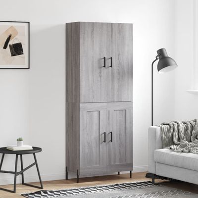 vidaXL Vysoká skrinka sivý dub sonoma 69,5x34x180 cm spracované drevo