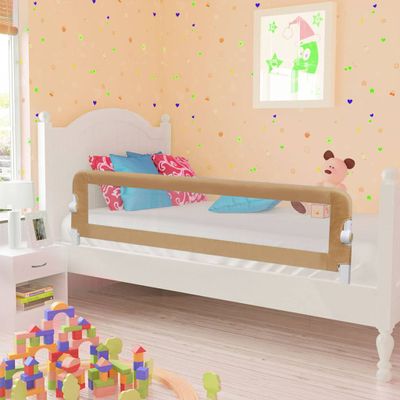 vidaXL Zábrana na detskú posteľ, sivohnedá 150x42 cm, polyester