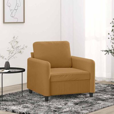 vidaXL Kreslo hnedé 60 cm zamat