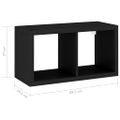 vidaXL Nástenná polica v tvare kocky, čierna 69,5x29,5x37 cm, MDF