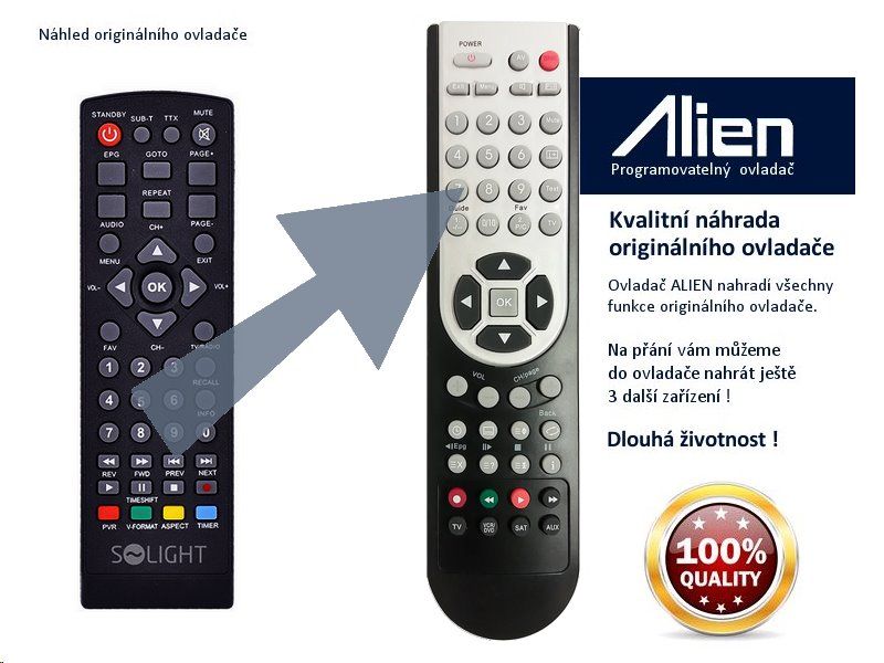 Dialový ovládač ALIEN STB Solight HD01-RC