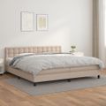 vidaXL Boxspring posteľ s matracom kapučínová 200x200 cm umelá koža