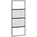 vidaXL Posuvné dvere s kovaním tvrdené sklo a hliník úzke 90x205 cm