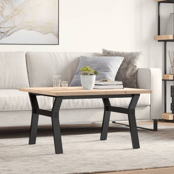 vidaXL Konferenčný stolík v tvare Y 80x80x45,5 cm borovica a oceľ