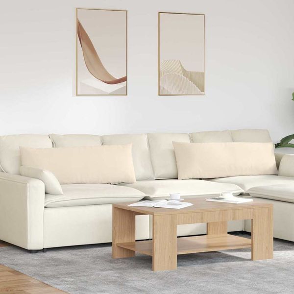 vidaXL Vankúše na pohovku 2 pcs Béžová 120 x 40 cm látka