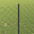 vidaXL Sieťový plot s stĺpom 10 x 1 m PVC potiahnutá oceľ Sivá